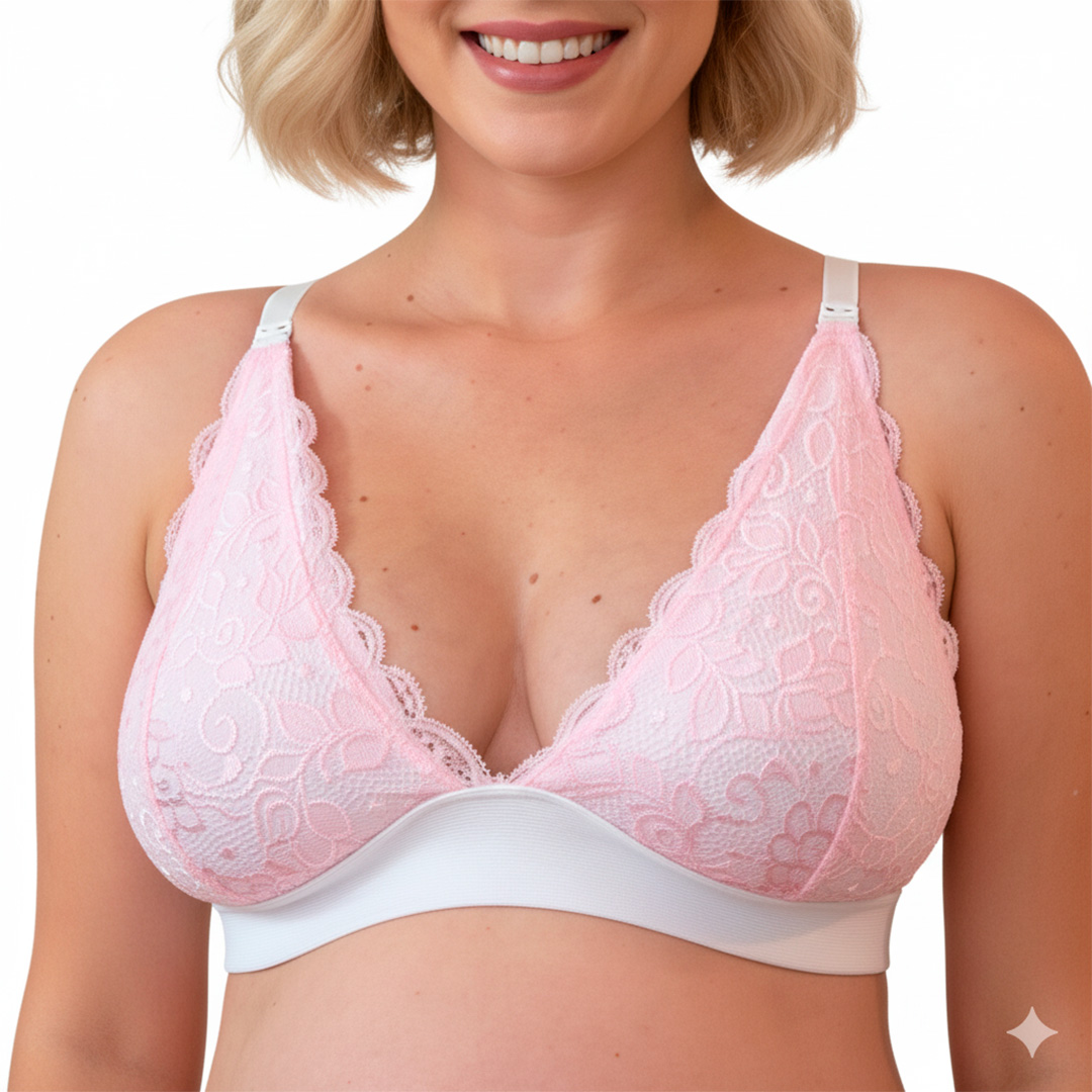 Sostén Maternal Halter Broche Lactancia Pretina Ancha, Rosado 9