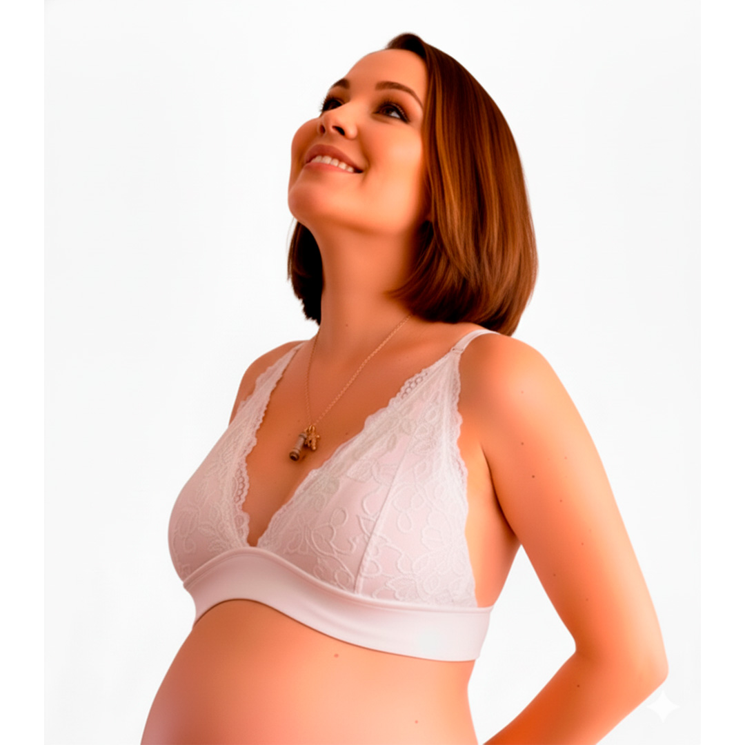 Sostén Maternal Halter Broche Lactancia Pretina Ancha, Blanco 3