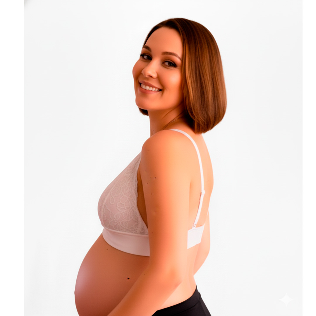 Sostén Maternal Halter Broche Lactancia Pretina Ancha, Blanco 6