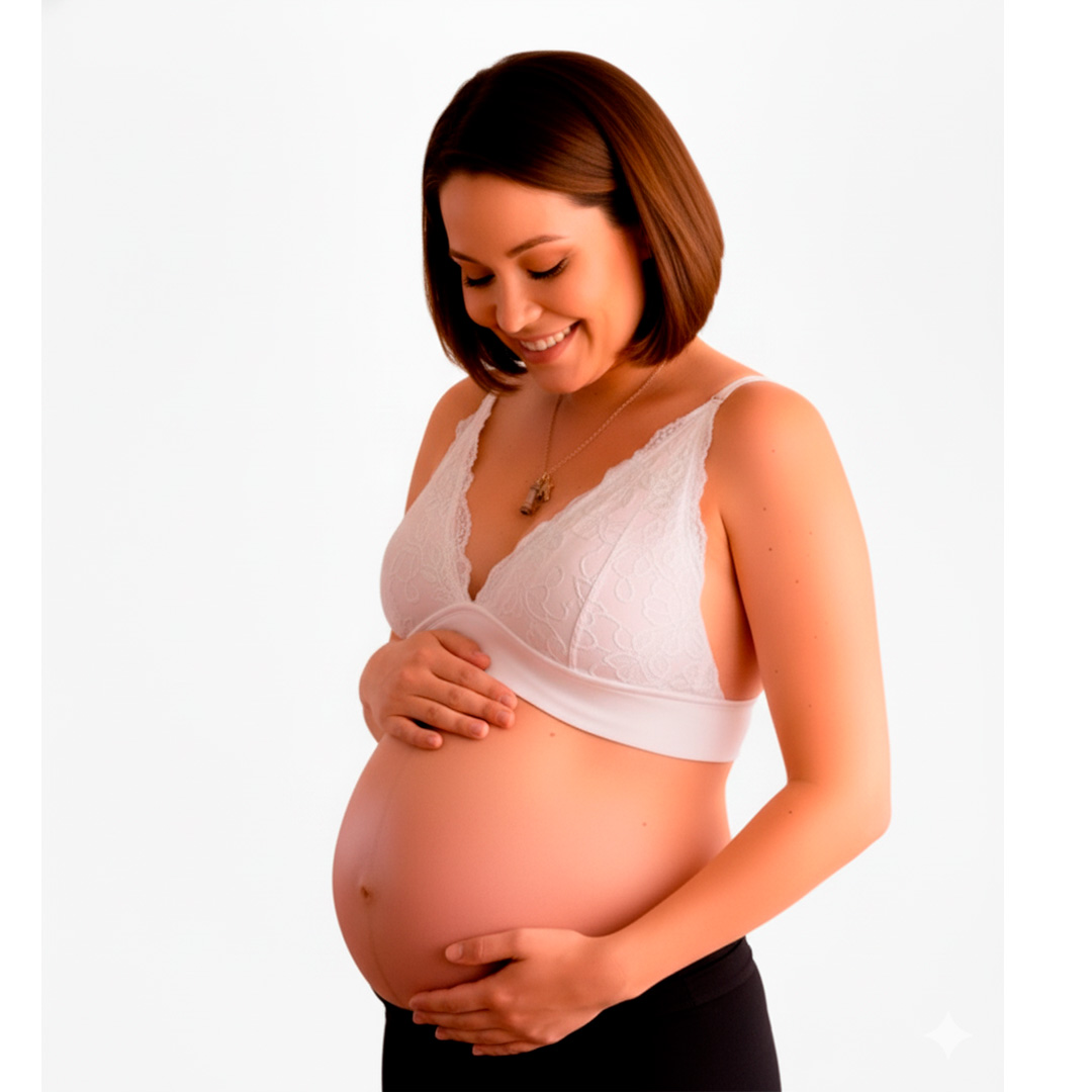 Sostén Maternal Halter Broche Lactancia Pretina Ancha, Blanco 11