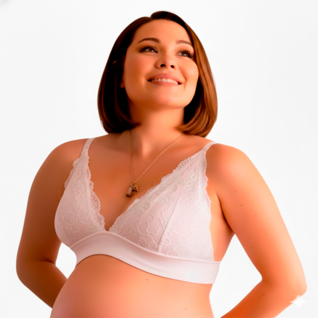 Sostén Maternal Halter Broche Lactancia Pretina Ancha, Blanco 13