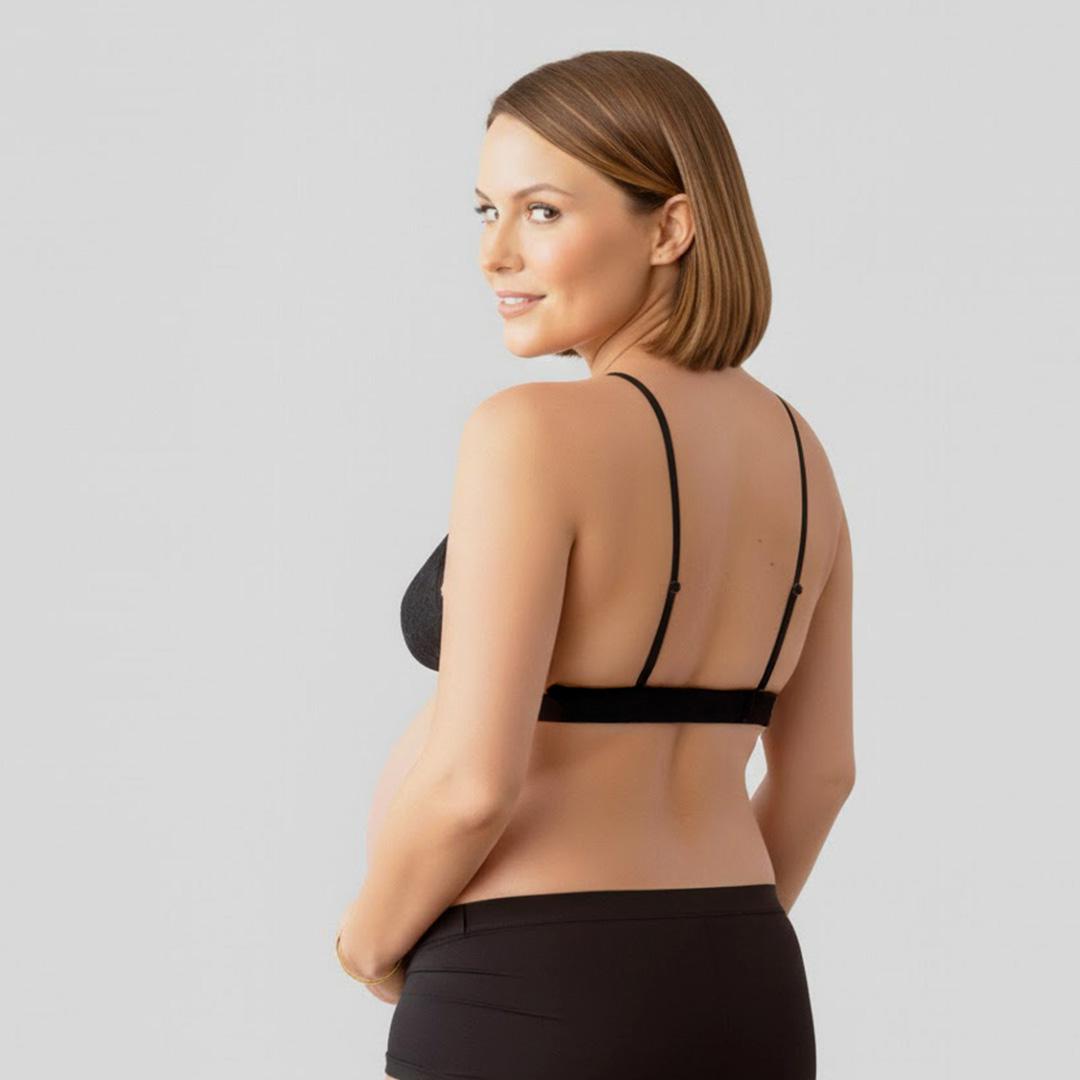 Sostén Maternal Halter Broche Lactancia Pretina Ancha, Negro 3