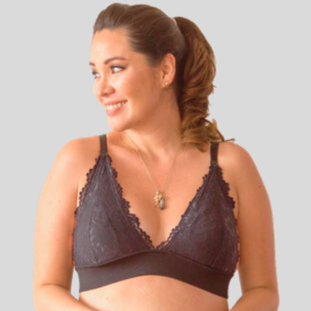 Sostén Maternal Halter Broche Lactancia Pretina Ancha, Negro 4