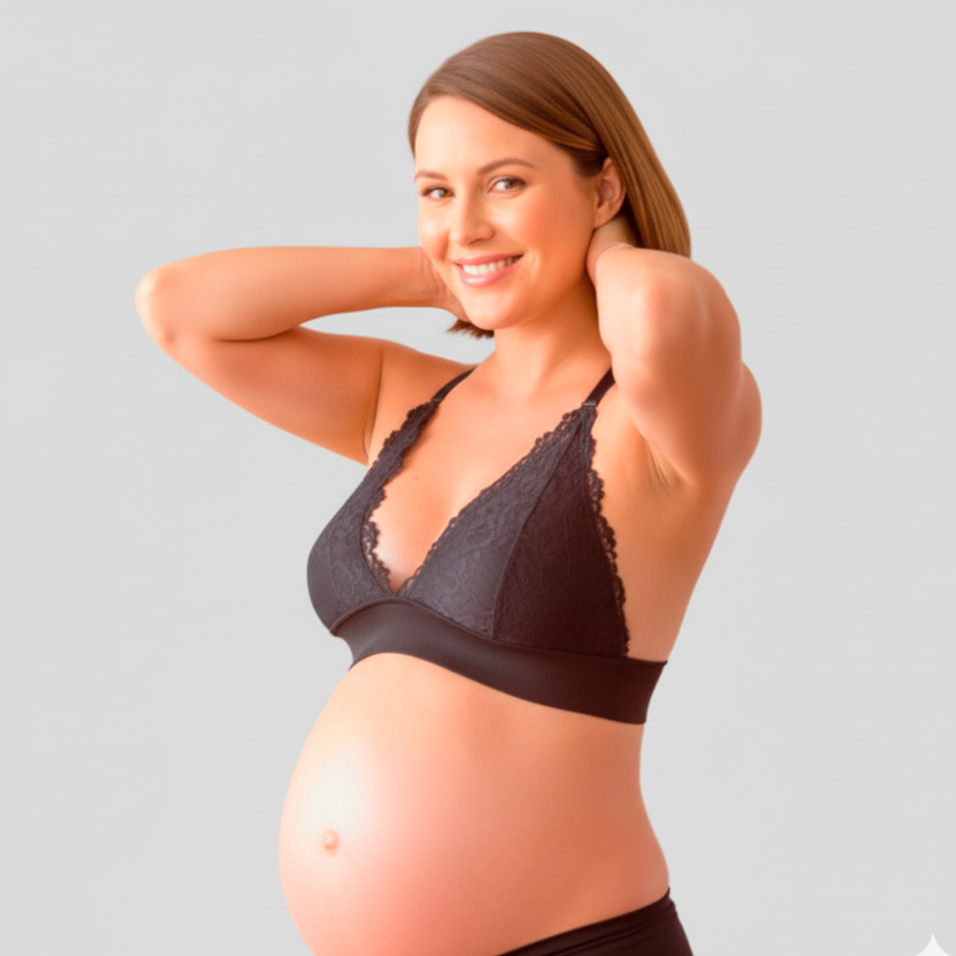 Sostén Maternal Halter Broche Lactancia Pretina Ancha, Negro 2