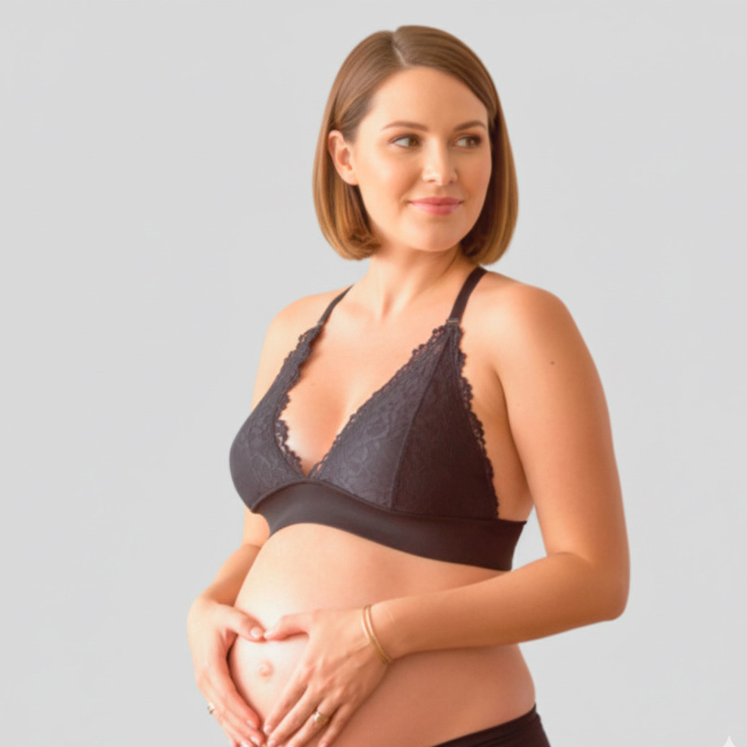 Sostén Maternal Halter Broche Lactancia Pretina Ancha, Negro 8