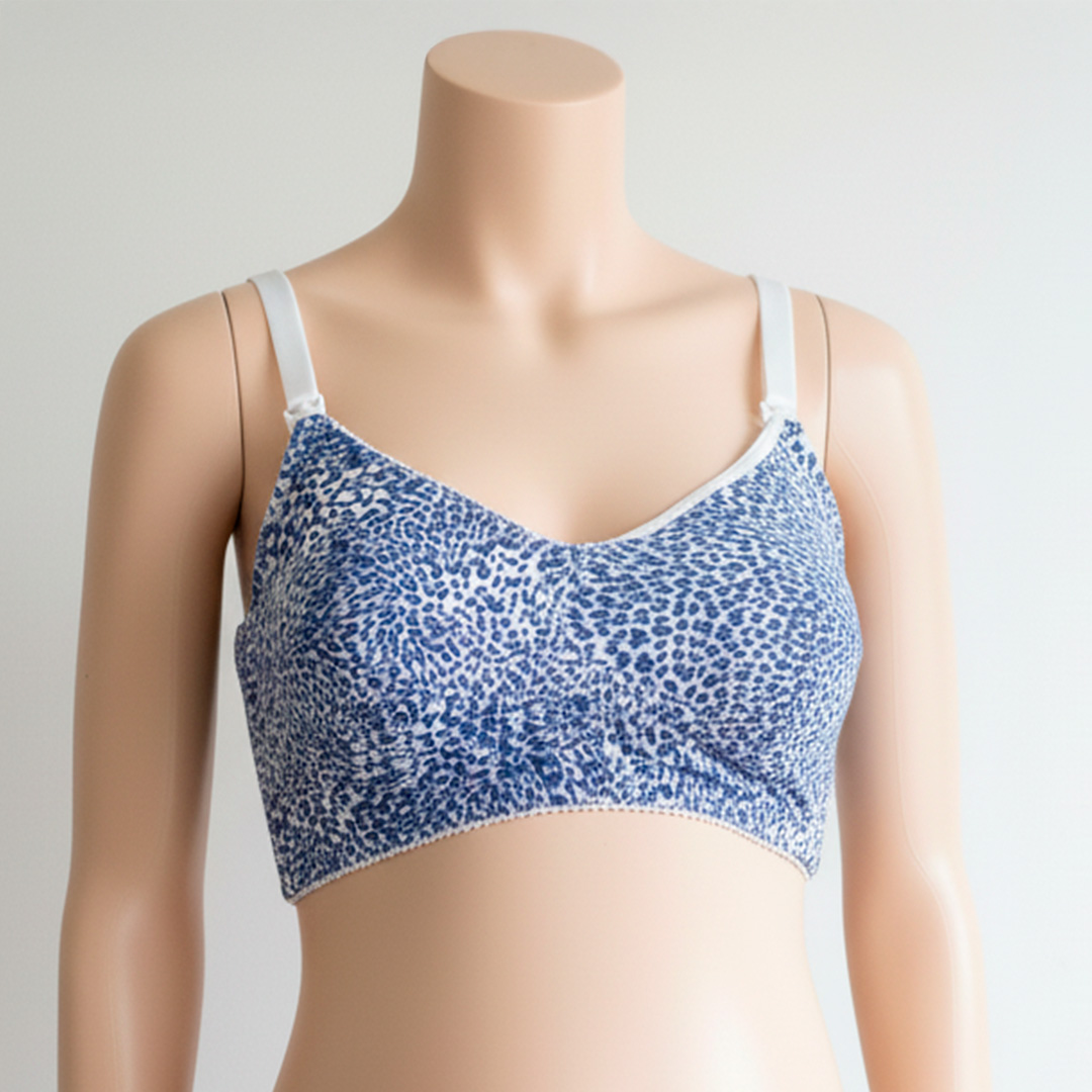 Sostén Maternal Julietta, Broche Lactancia, Algodon, AzulBlanco 13