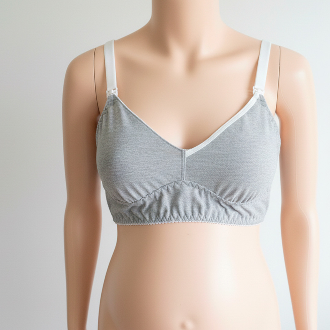 Sostén Maternal Julietta, Broche Lactancia, Algodon, Gris 13