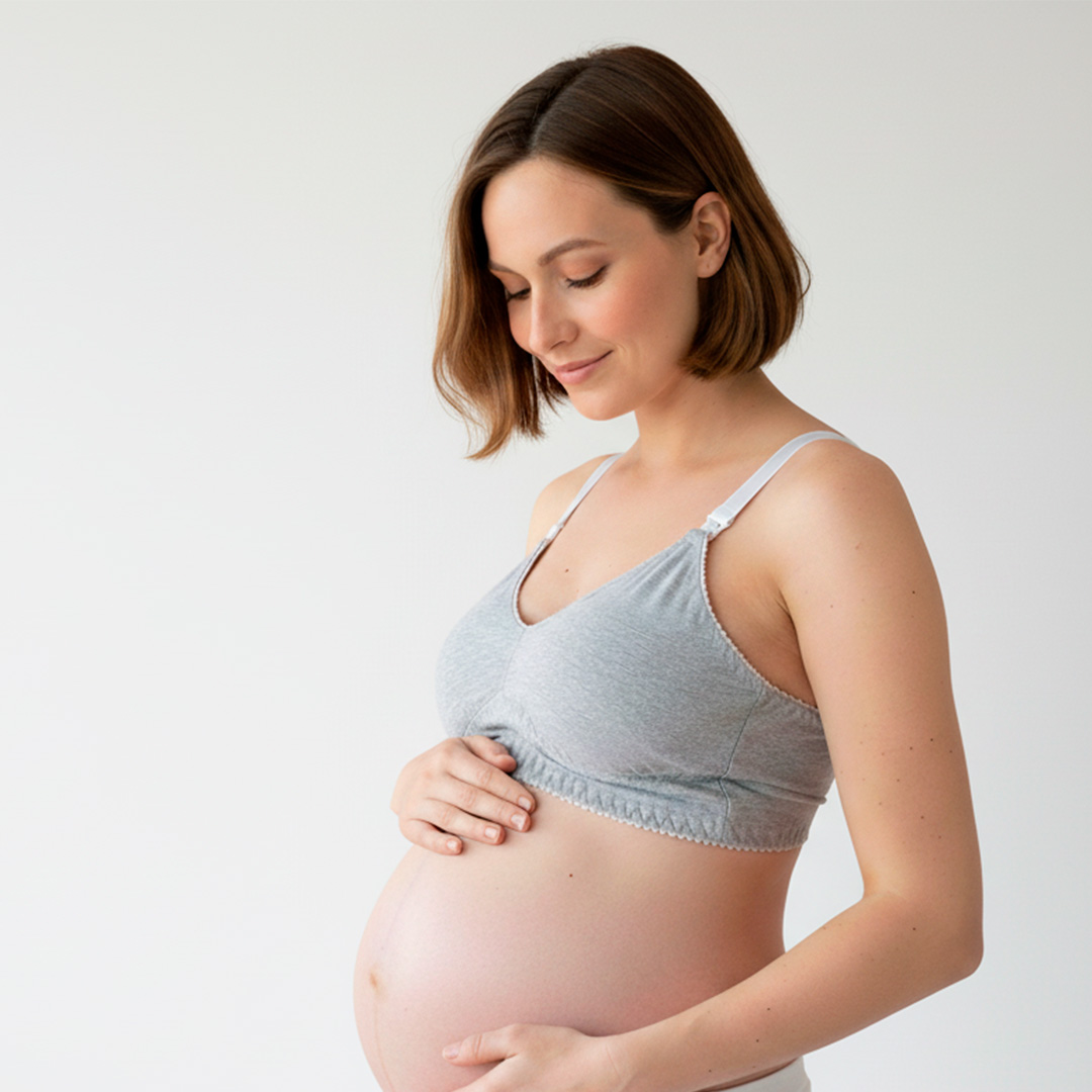 Sostén Maternal Julietta, Broche Lactancia, Algodon, Gris 1