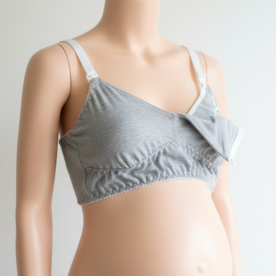 Sostén Maternal Julietta, Broche Lactancia, Algodon, Gris 14