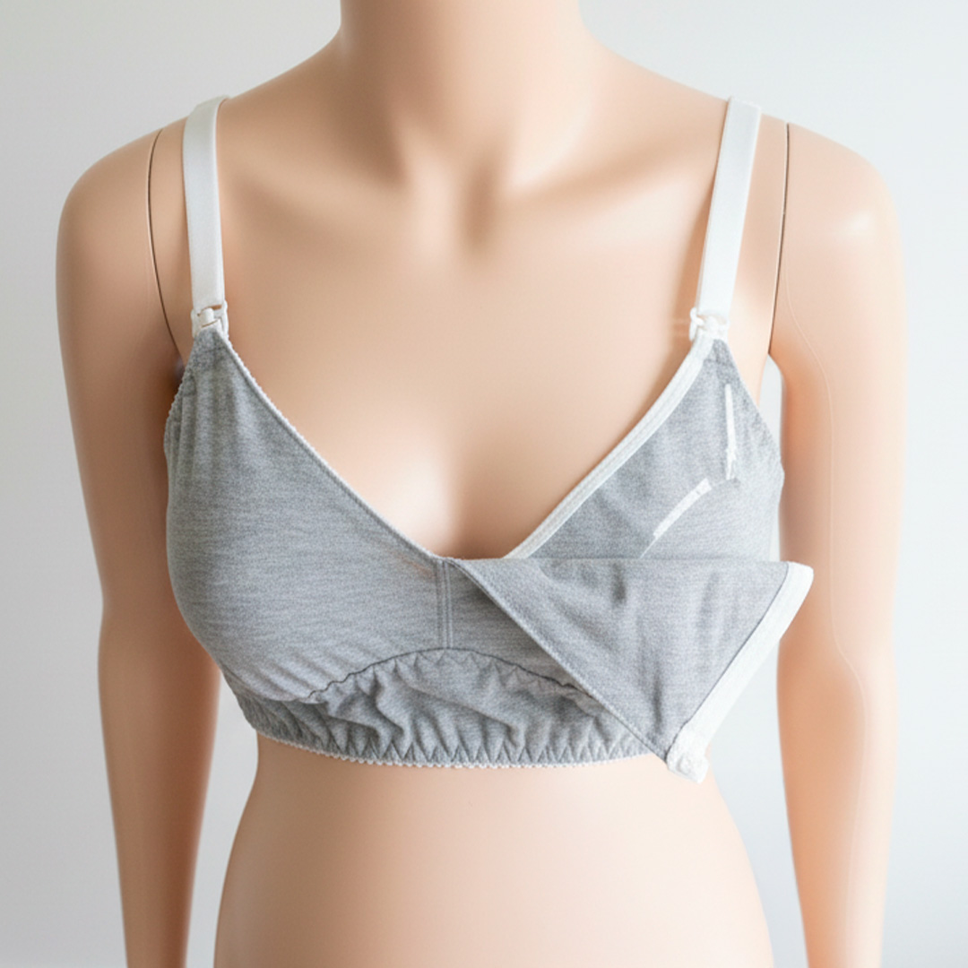 Sostén Maternal Julietta, Broche Lactancia, Algodon, Gris 15