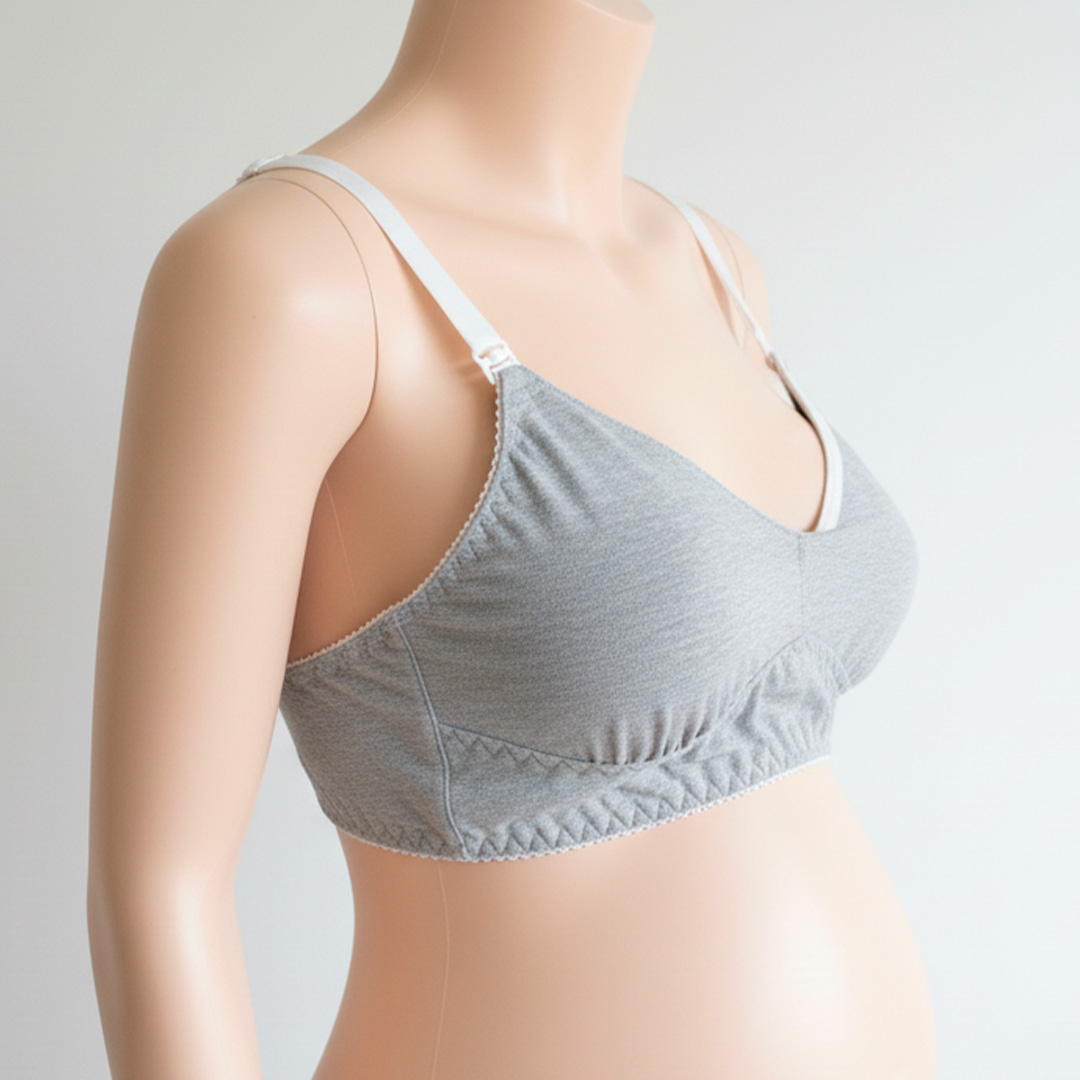 Sostén Maternal Julietta, Broche Lactancia, Algodon, Gris 11