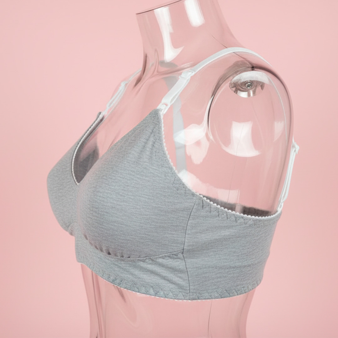 Sostén Maternal Julietta, Broche Lactancia, Algodon, Gris 16