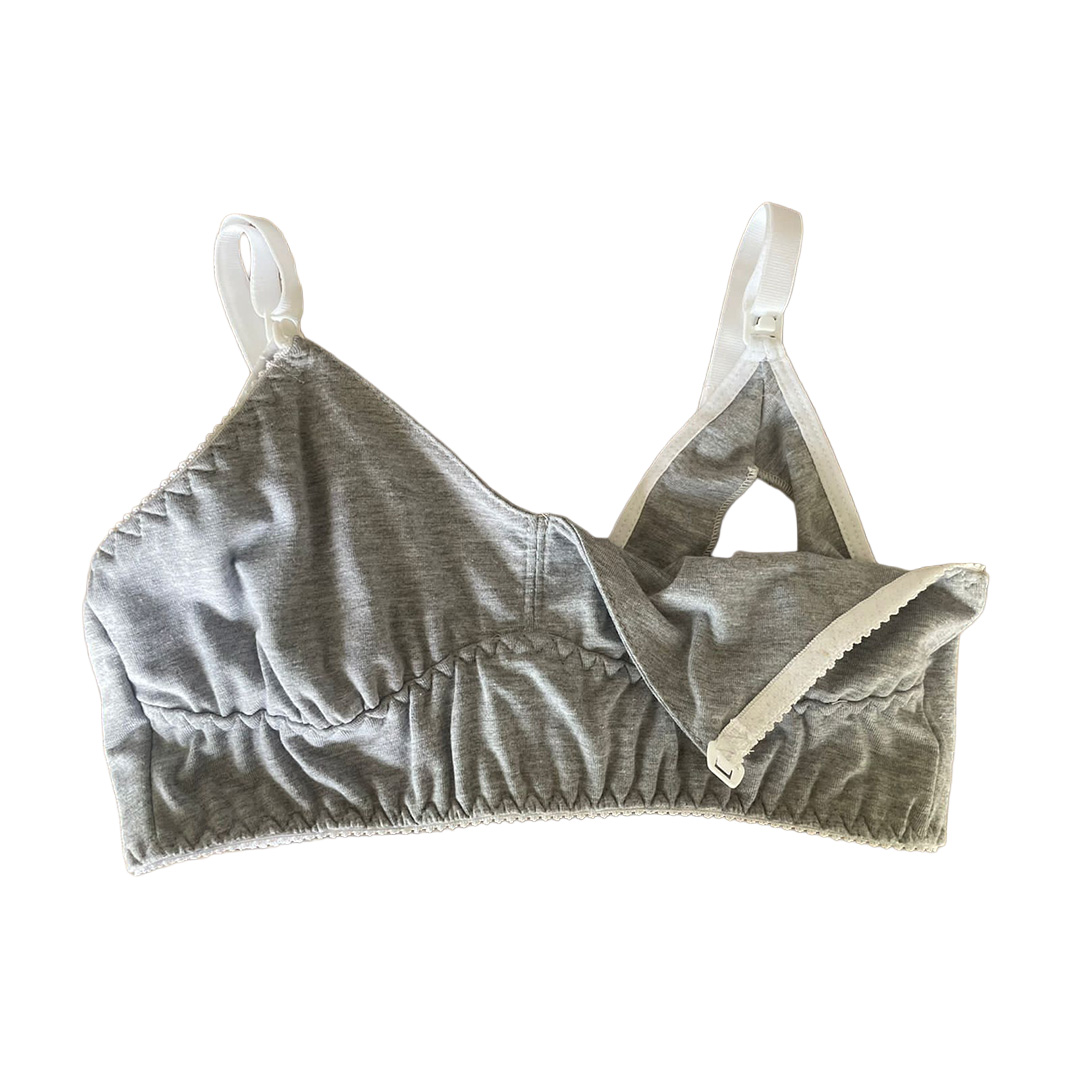 Sostén Maternal Julietta, Broche Lactancia, Algodon, Gris 21
