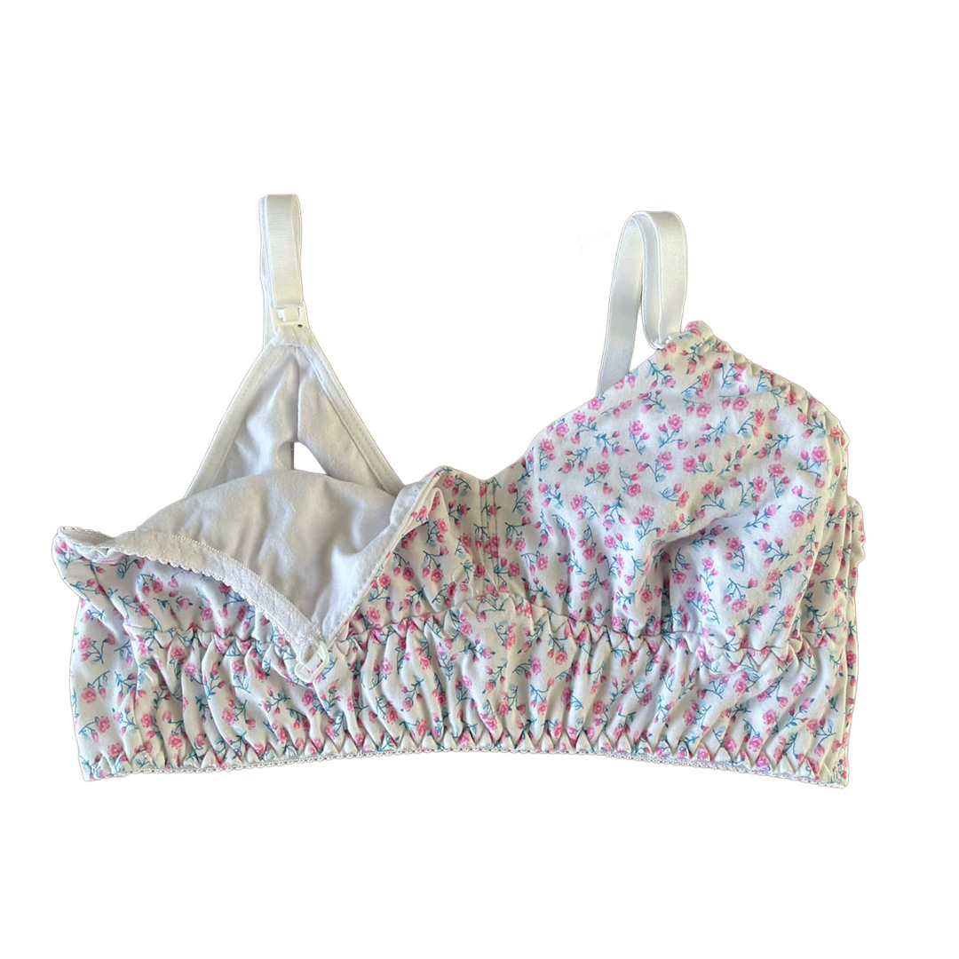 Sostén Maternal Julietta, Broche Lactancia, Algodon, BlancoFloreado 15
