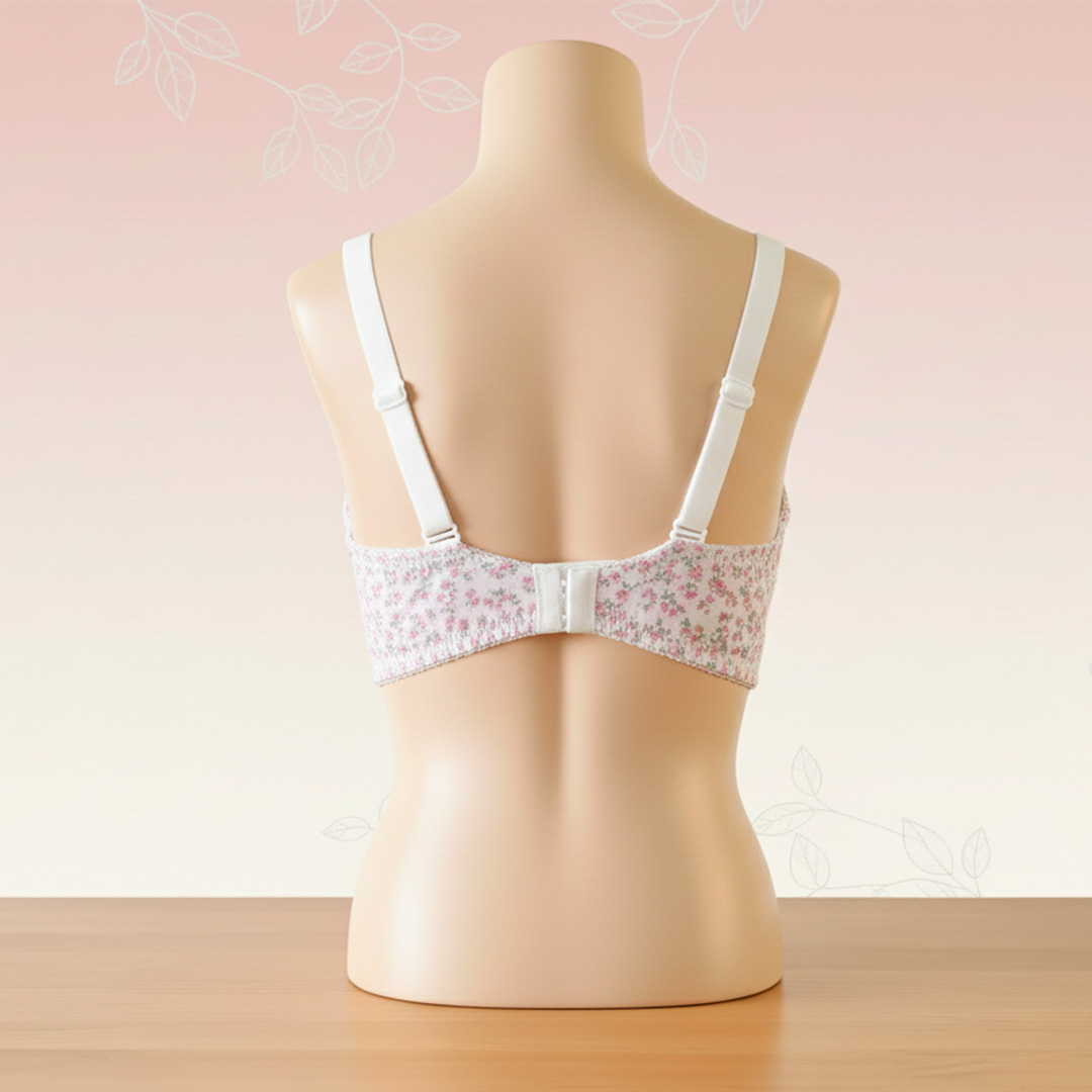 Sostén Maternal Julietta, Broche Lactancia, Algodon, BlancoFloreado 12