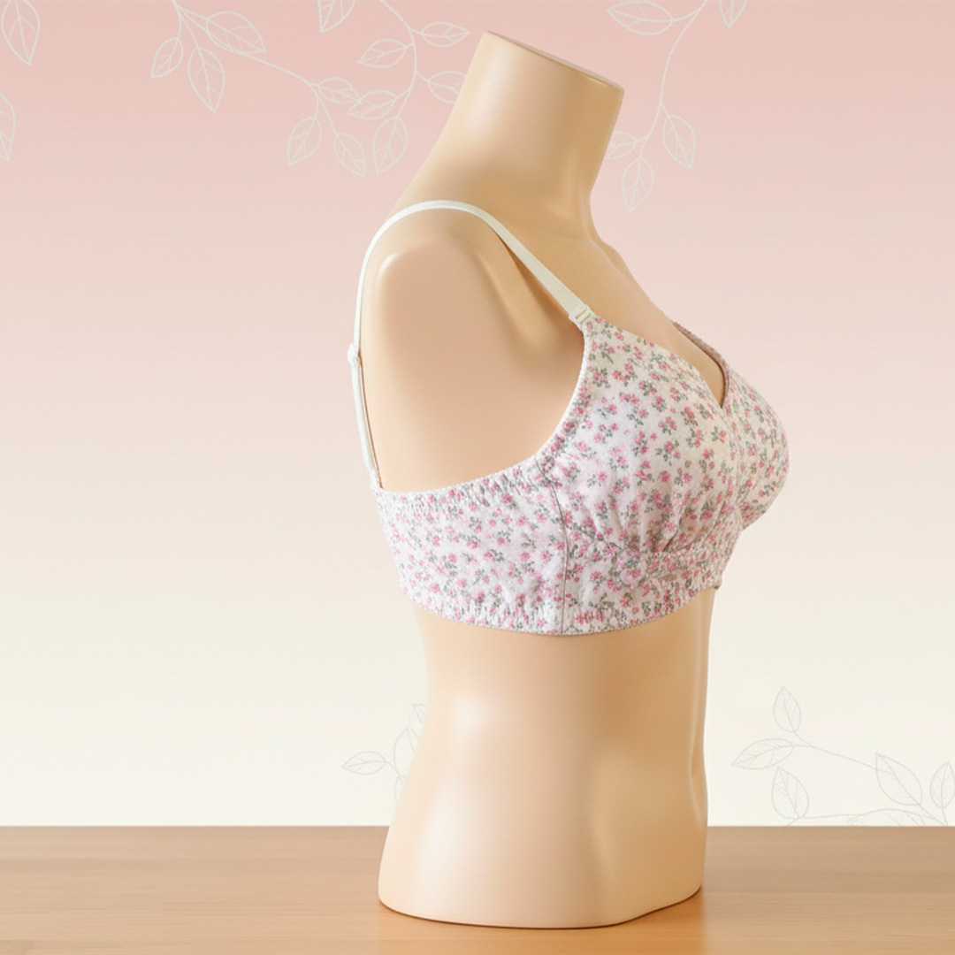 Sostén Maternal Julietta, Broche Lactancia, Algodon, BlancoFloreado 14