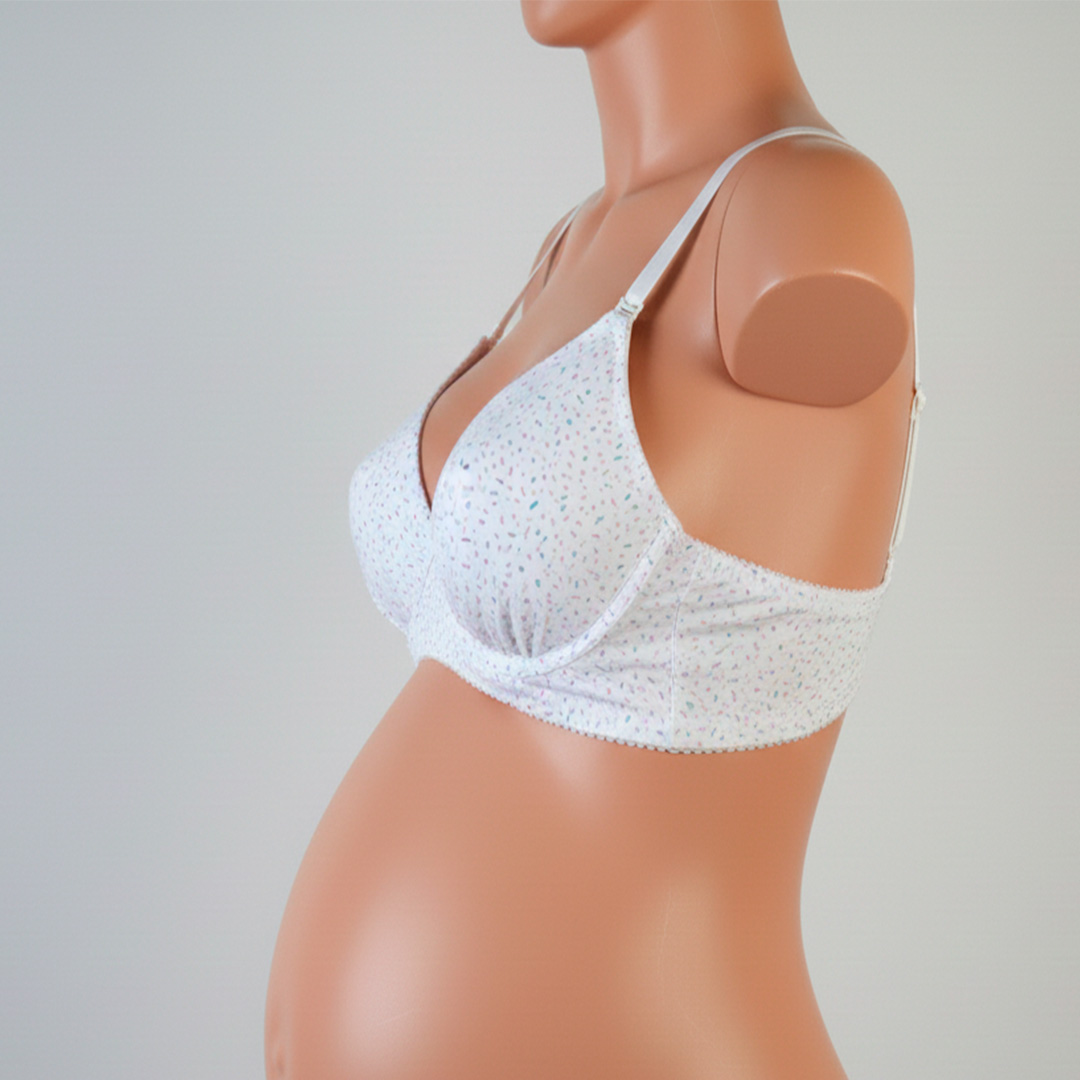 Sostén Maternal Julietta, Broche Lactancia, Algodon, BlancoPunteado 9