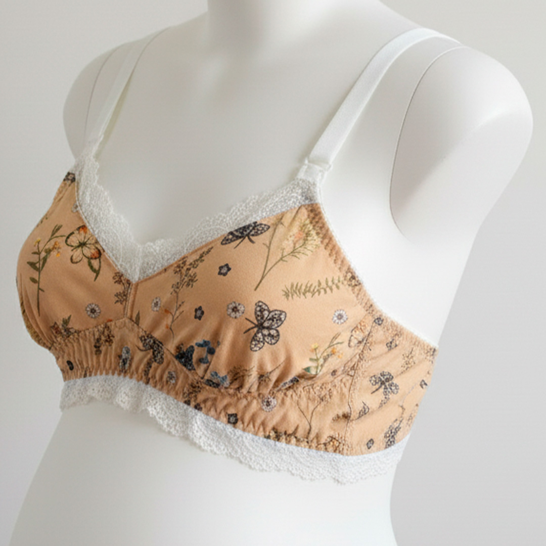 Sostén Maternal Julietta, Broche Lactancia, Encaje, NaranjaFloreado 10