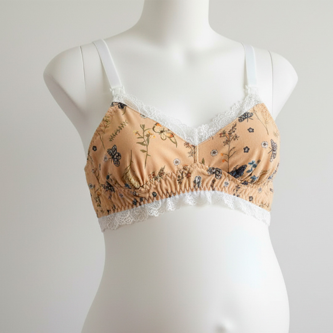 Sostén Maternal Julietta, Broche Lactancia, Encaje, NaranjaFloreado 12