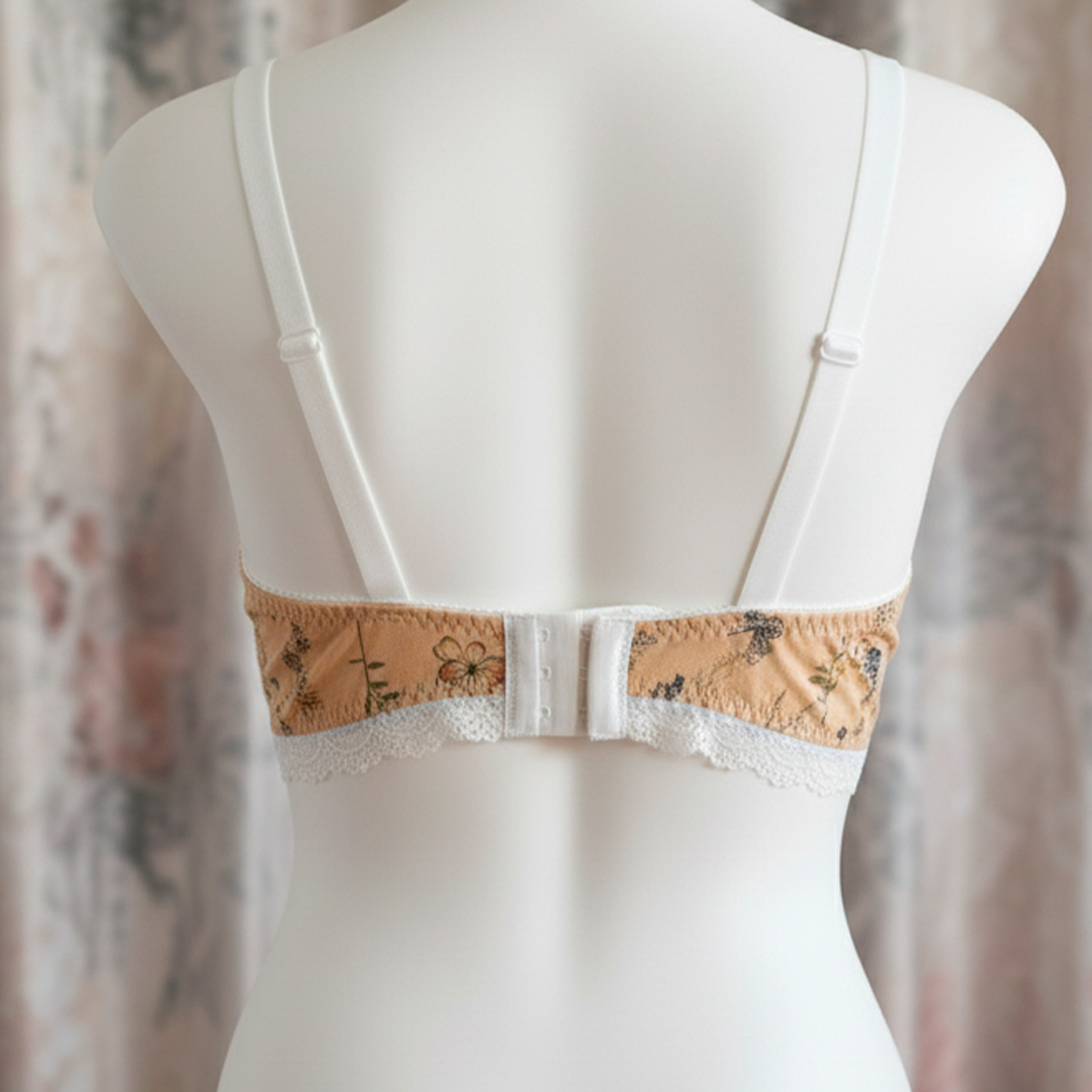 Sostén Maternal Julietta, Broche Lactancia, Encaje, NaranjaFloreado 15