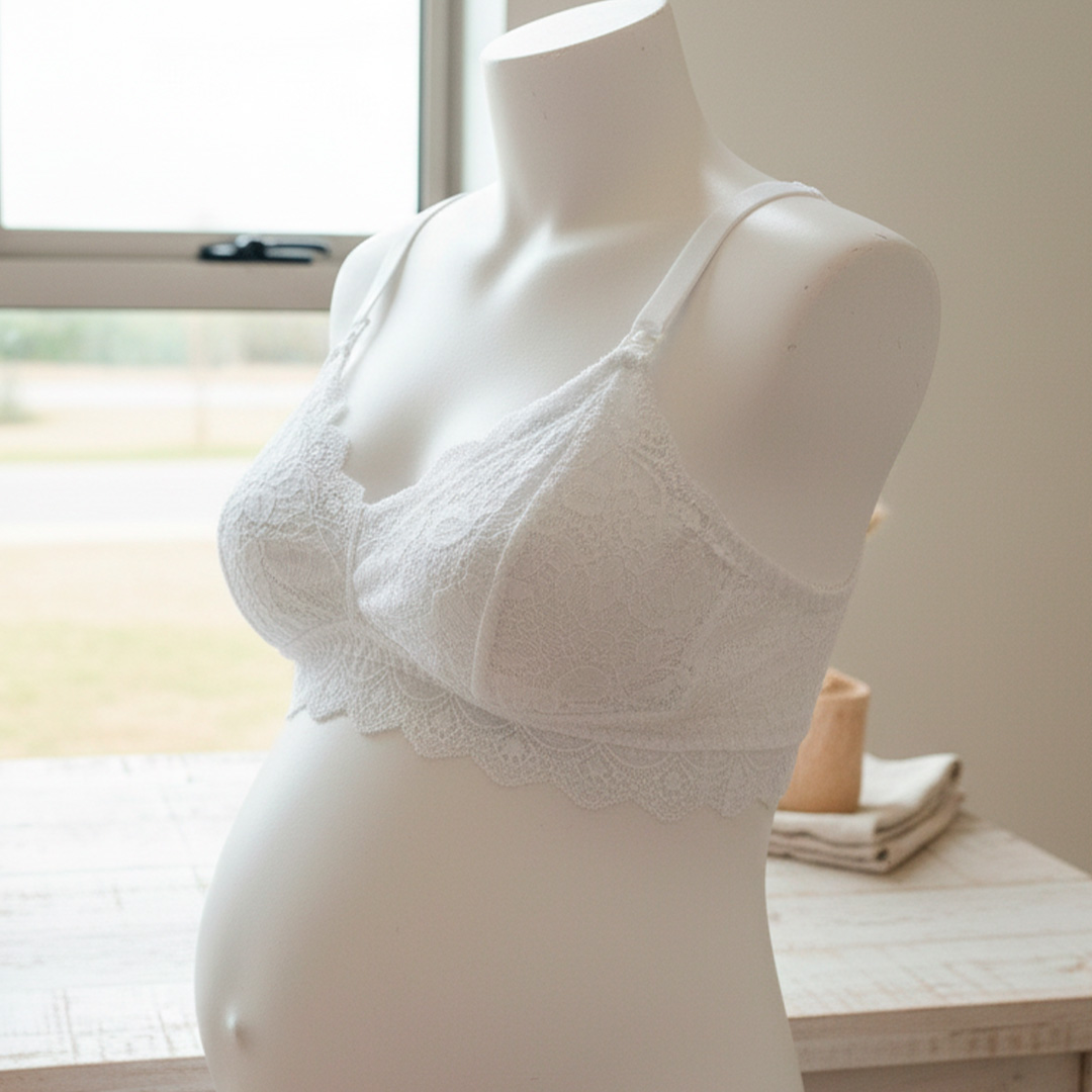 Sostén Maternal Julietta, Broche Lactancia, Encaje, BlancoBeige 16