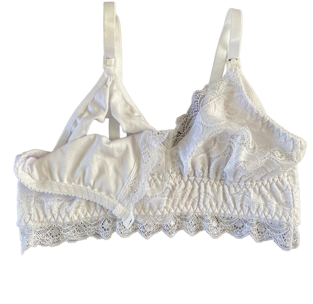 Sostén Maternal Julietta, Broche Lactancia, Encaje, BlancoBeige 20