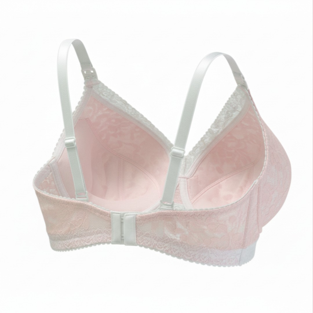 Sostén Maternal Julietta, Broche Lactancia, Encaje, RosadoBlanco 16