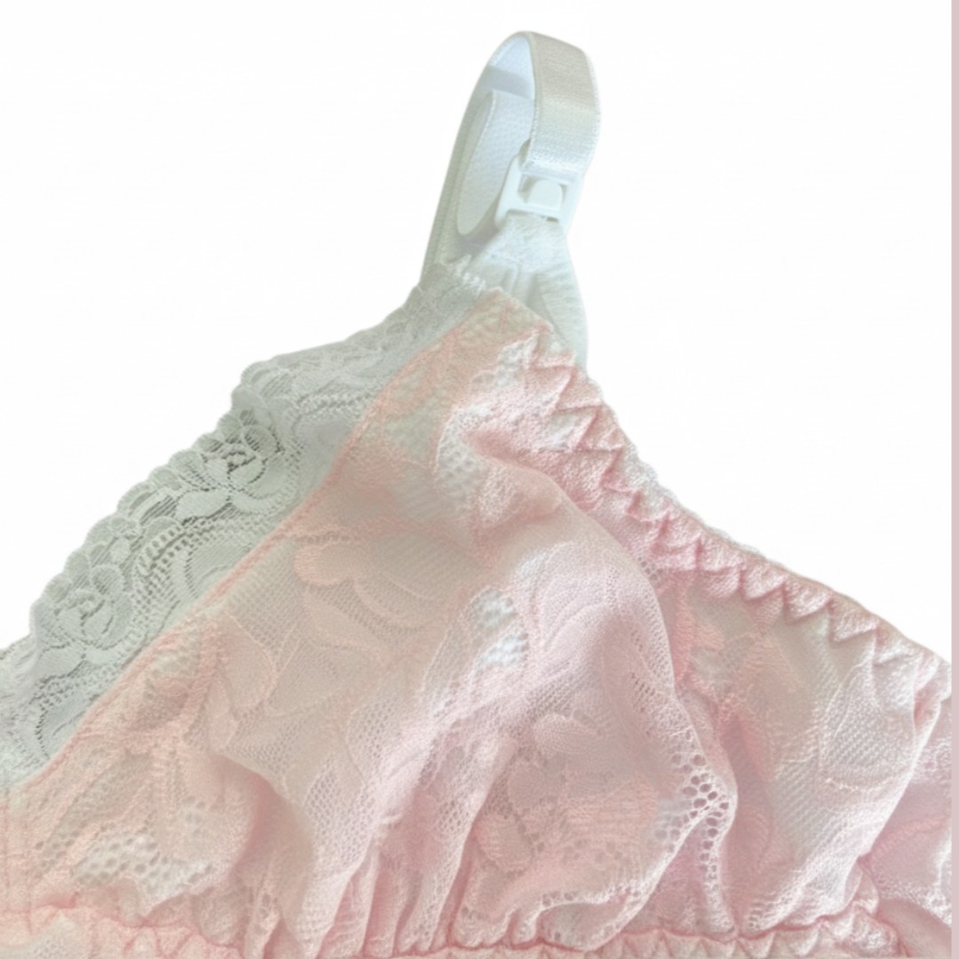 Sostén Maternal Julietta, Broche Lactancia, Encaje, RosadoBlanco 20
