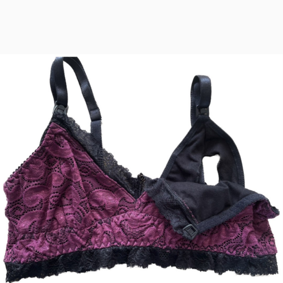 Sostén Maternal Julietta, Broche Lactancia, Encaje, GuindaNegro 14