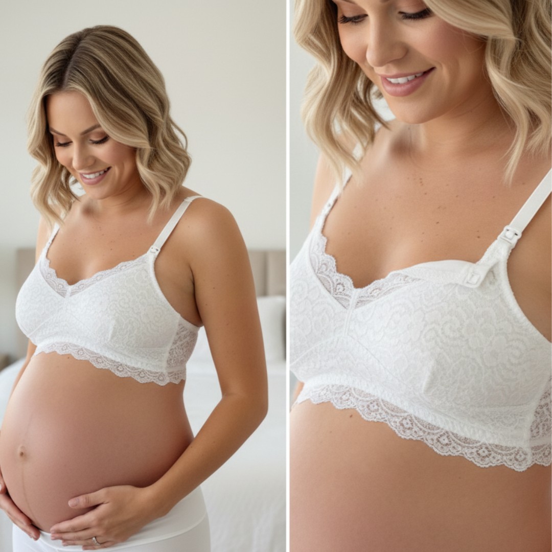 Sostén Maternal Julietta, Broche Lactancia, Encaje, Blanco 13