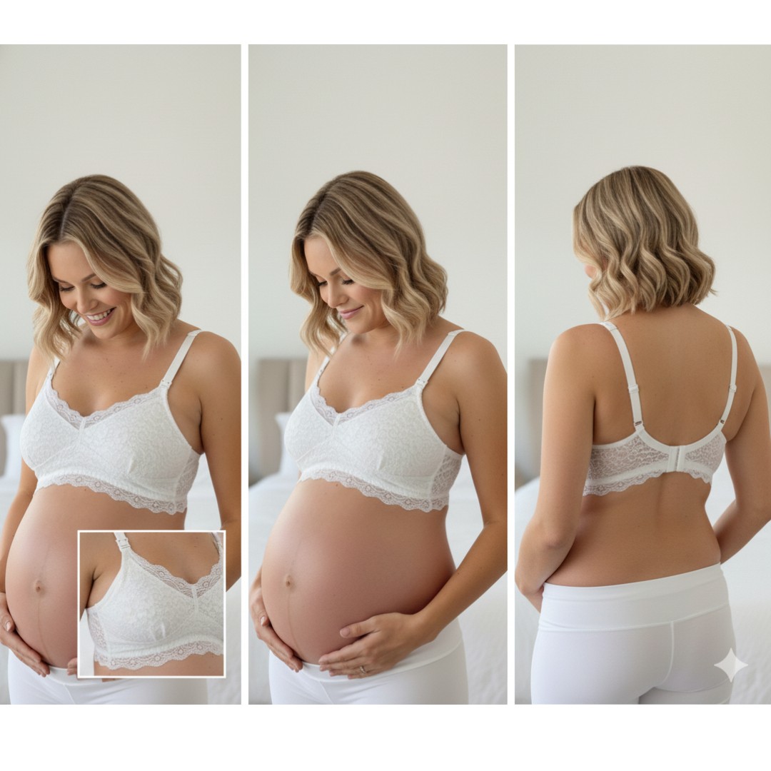 Sostén Maternal Julietta, Broche Lactancia, Encaje, Blanco 19