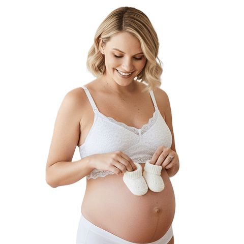 Sostén Maternal Julietta, Broche Lactancia, Encaje, Blanco