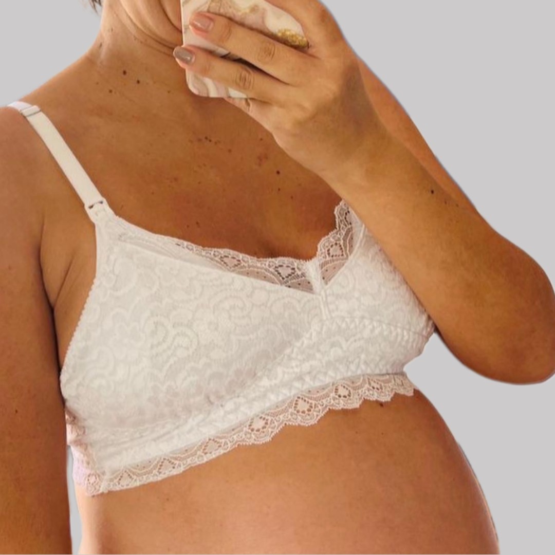 Sostén Maternal Julietta, Broche Lactancia, Encaje, Blanco 20