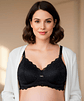 Sostén Maternal Julietta, Broche Lactancia, Encaje, Negro - Miniatura 2