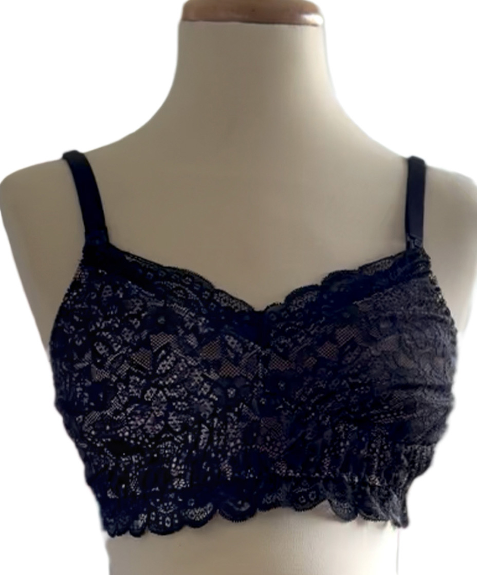 Sostén Maternal Julietta, Broche Lactancia, Encaje, Negro 7