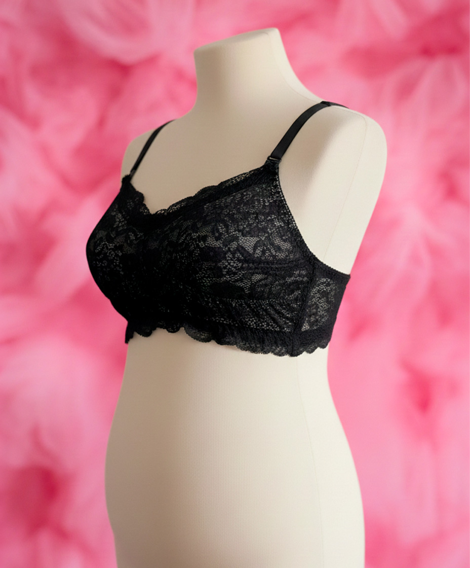 Sostén Maternal Julietta, Broche Lactancia, Encaje, Negro 29