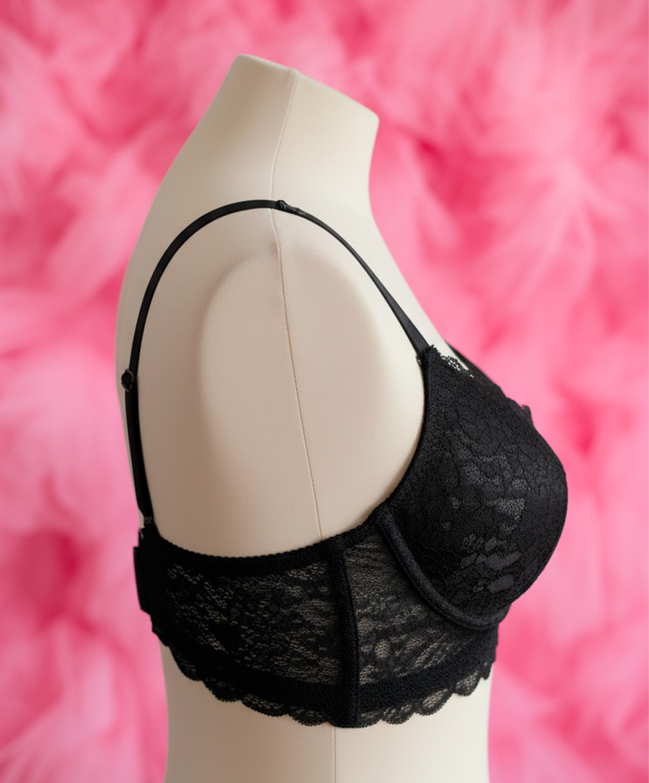 Sostén Maternal Julietta, Broche Lactancia, Encaje, Negro 30