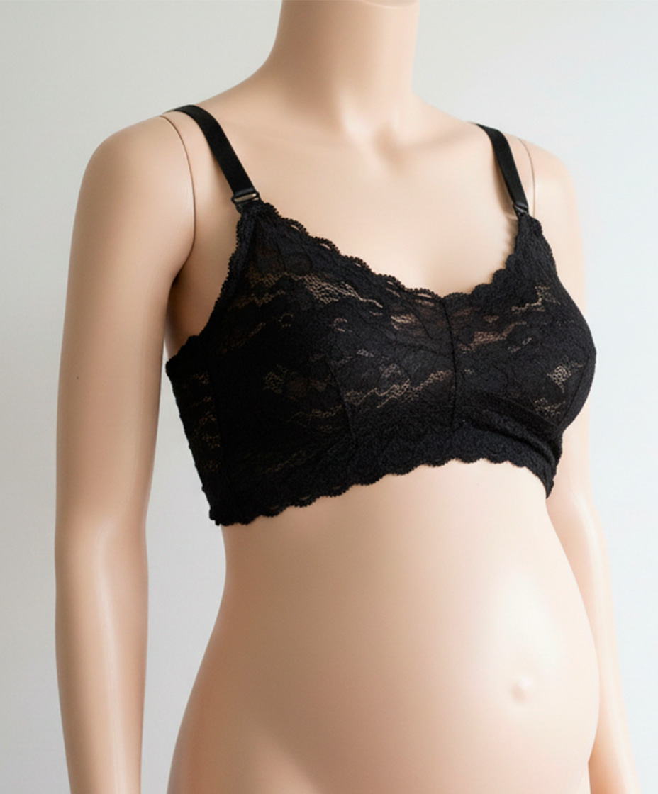 Sostén Maternal Julietta, Broche Lactancia, Encaje, Negro 18