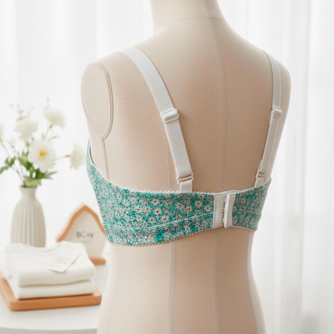 Sostén Maternal Julietta, Broche Lactancia, Algodon, VerdeFloreado 10