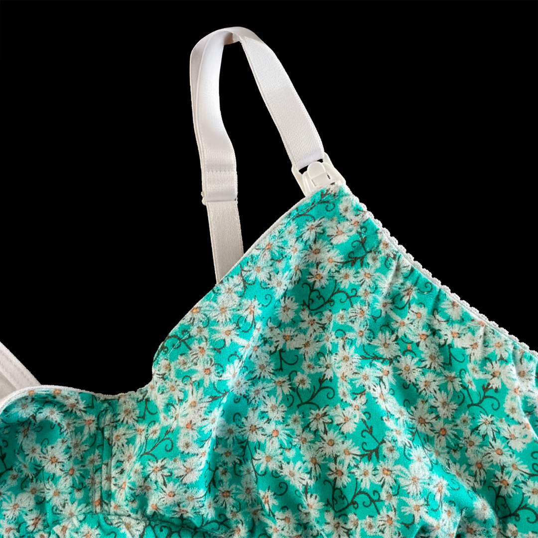 Sostén Maternal Julietta, Broche Lactancia, Algodon, VerdeFloreado 9