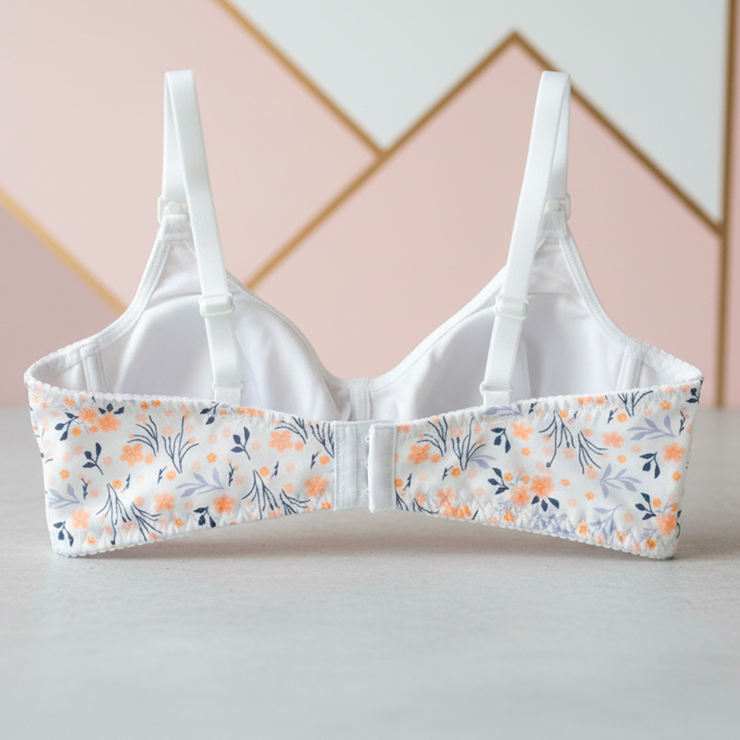 Sostén Maternal Julietta, Broche Lactancia, Algodon, NaranjaFloreado 16