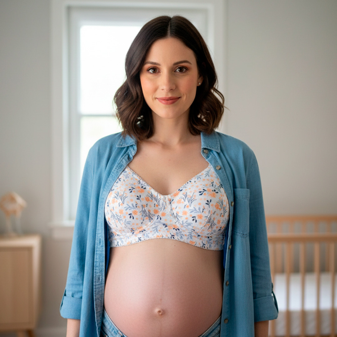 Sostén Maternal Julietta, Broche Lactancia, Algodon, NaranjaFloreado 9