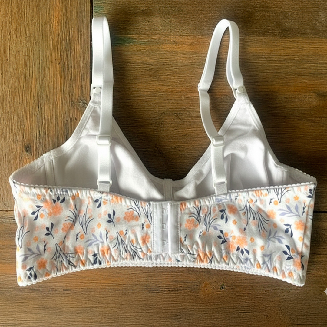 Sostén Maternal Julietta, Broche Lactancia, Algodon, NaranjaFloreado 17