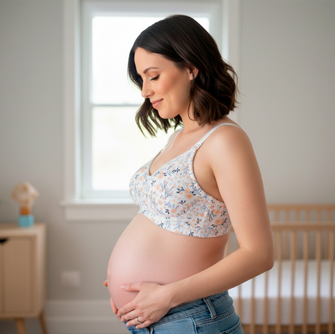 Sostén Maternal Julietta, Broche Lactancia, Algodon, NaranjaFloreado 2