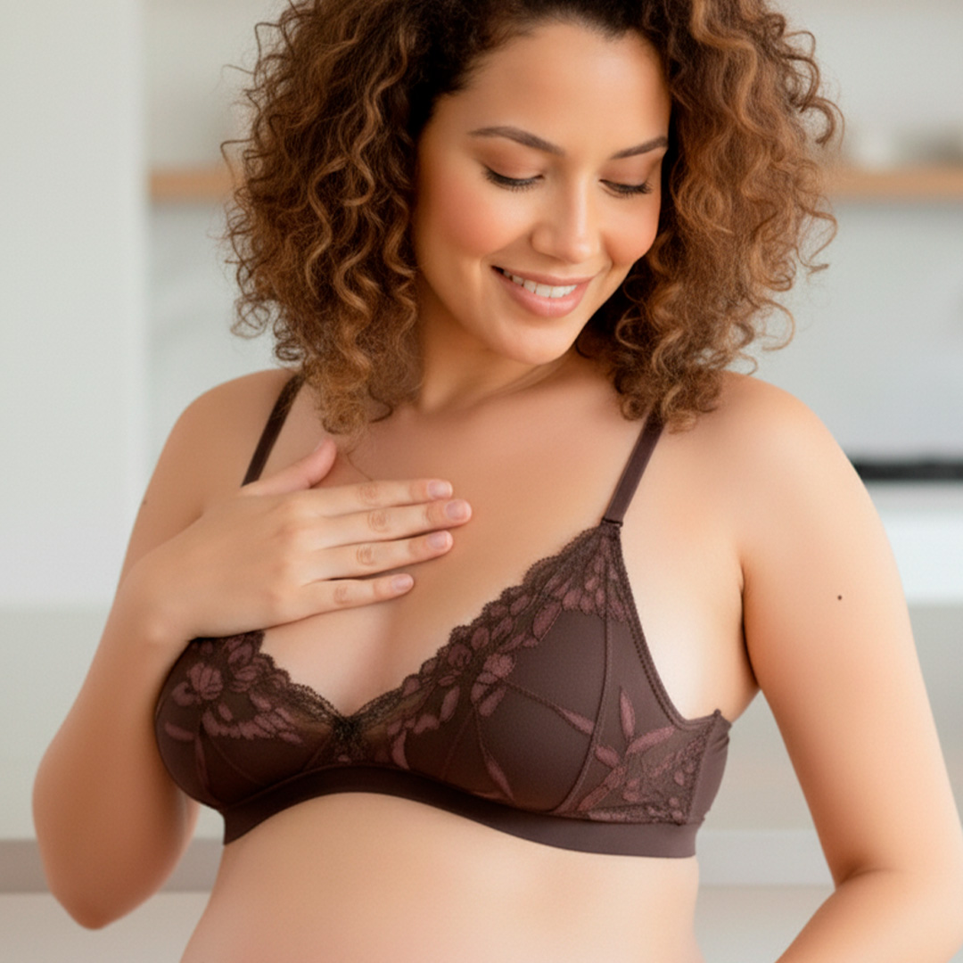 Sostén Maternal Antonia, Sistema Lactancia, Encaje, Negro 1