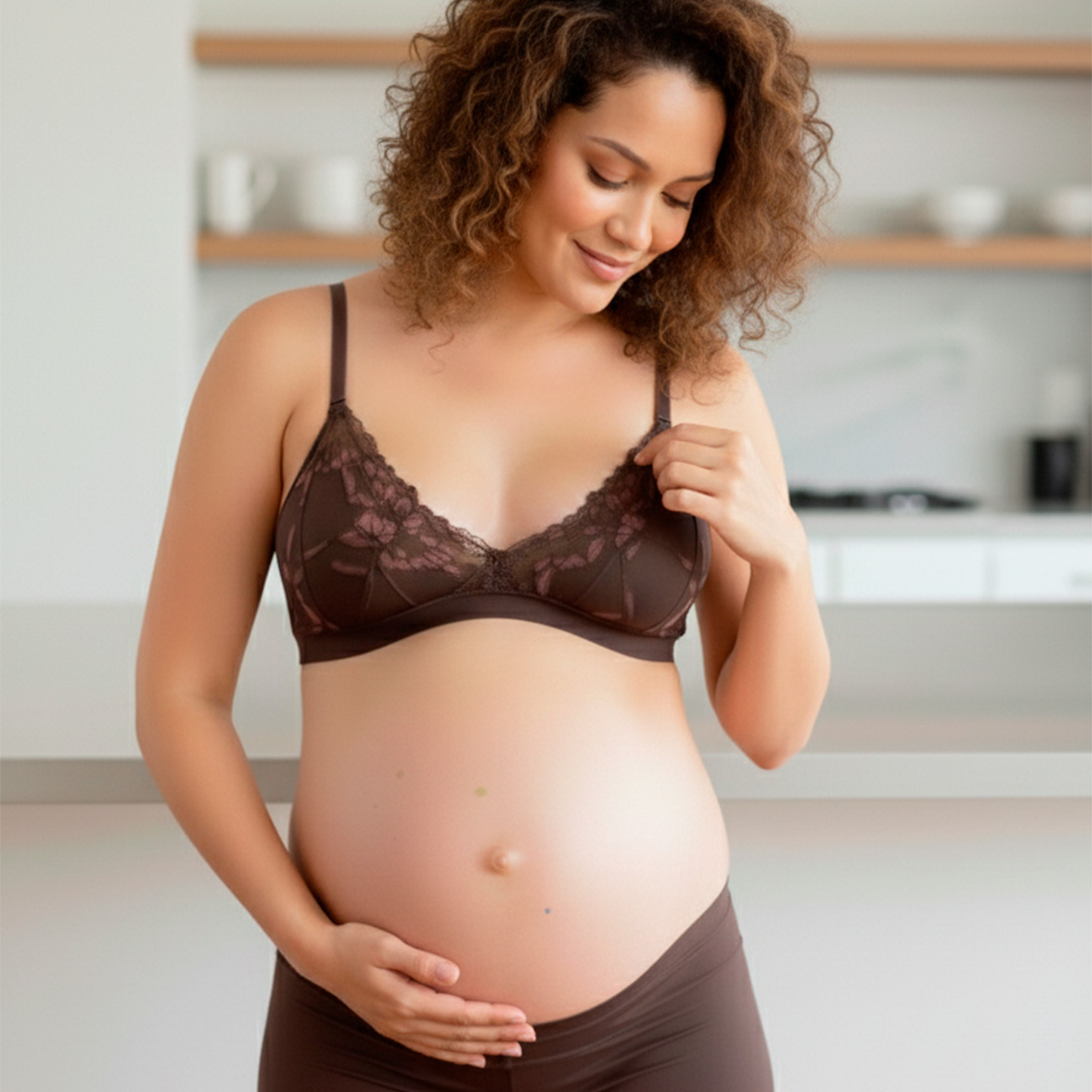 Sostén Maternal Antonia, Sistema Lactancia, Encaje, Negro 3