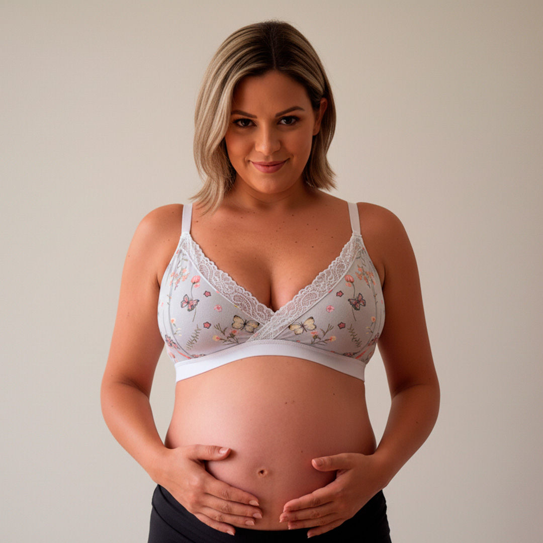 Sostén Maternal Antonia, Sistema Lactancia, Algodon, VerdeFloreadoClaro 14