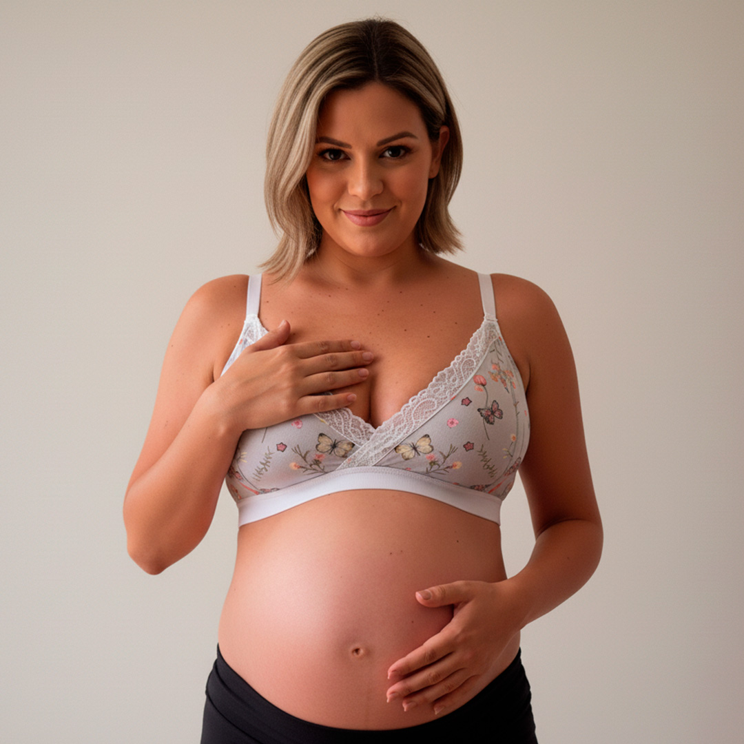 Sostén Maternal Antonia, Sistema Lactancia, Algodon, VerdeFloreadoClaro 10