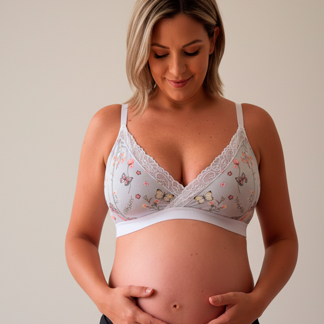 Sostén Maternal Antonia, Sistema Lactancia, Algodon, VerdeFloreadoClaro 13