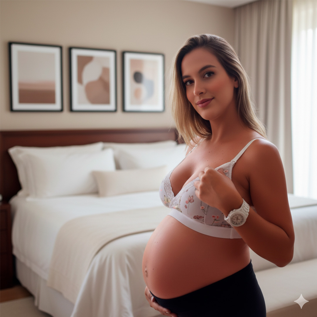 Sostén Maternal Antonia, Sistema Lactancia, Algodon, VerdeFloreadoClaro 15